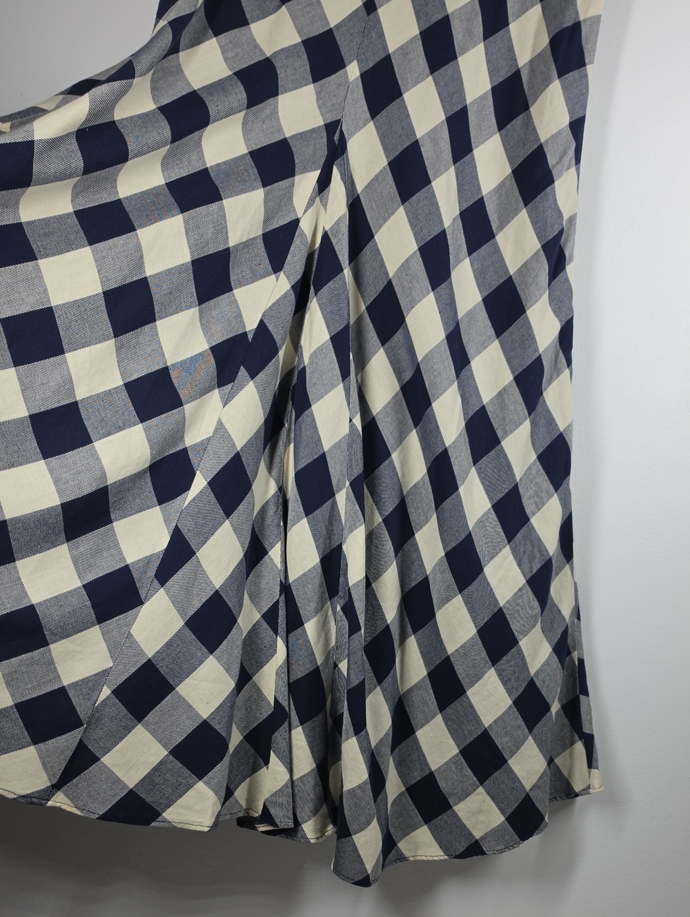 Lauren Ralph Lauren Navy Cream Plaid Ruffle Maxi Skirt Size 8 NWT - Picture 8 of 11